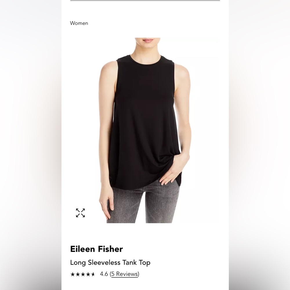 Eileen Fisher System, Long Crewneck Tank, Large, NWT